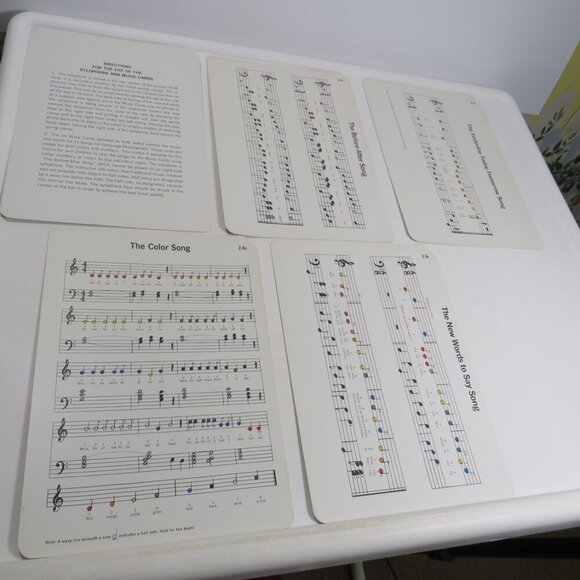 Peabody 60s Xylophone Music (5) Cards DOUBLE SIDED incomplete set - Picture 1 of 12